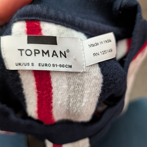 Topman Striped Short Sleeve Tee - Navy, White, Red - Picture 4 of 5